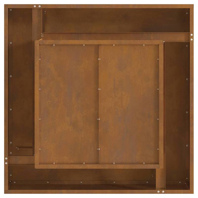 Vuurschaal – Vuurkorf – Tuinhaard – Sfeerhaard – Terrasverwarmer – Vierkant Design – 80x80x40 cm Cortenstaal – Ingebouwd Ontstekingssysteem