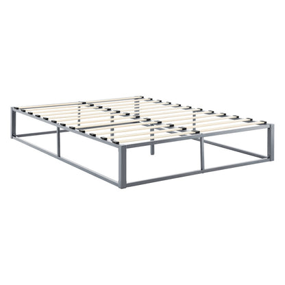 Bedframe – Metalen Bed – Bedframe Met Lattenbodem – Stabiel Bed – Tweepersoonsbed – Zwart – Stevig Gecoat Staal – Onderhoudsvriendelijk