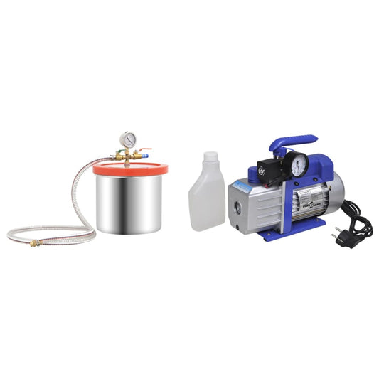 Vacuumkamer – Vacuümkamer – Vacuümtank – Ontgassingskamer – Vacuümpomp – 7,4 Liter – Roestvrij Staal – Handpomp 3.5 CFM