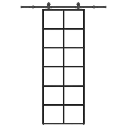 Sliding door met seizure 76x205cm ESG-glass en aluminium Practical, removable, suitable for all seasons