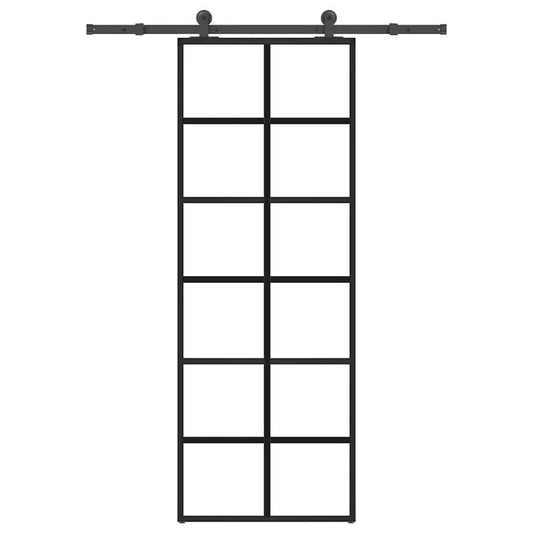 Sliding door met seizure 76x205cm ESG-glass en aluminium Practical, removable, suitable for all seasons