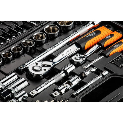 SET OF SOCKET KEYS 1/4'', 1/2'' 77 PARTS CRV - T N08-915