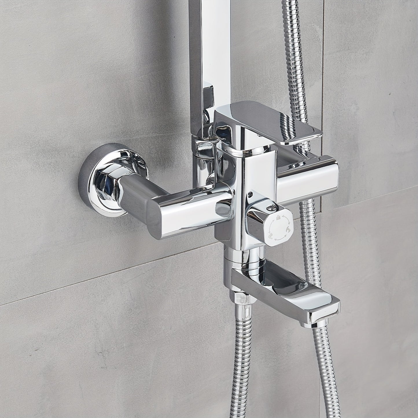 Regendouche Set – Douchekop – Handdouche – Wanddouche – Massage Douche – Chrome Afwerking – 30,48 cm Vierkante Kop – Vier Standen Met Waterbesparing