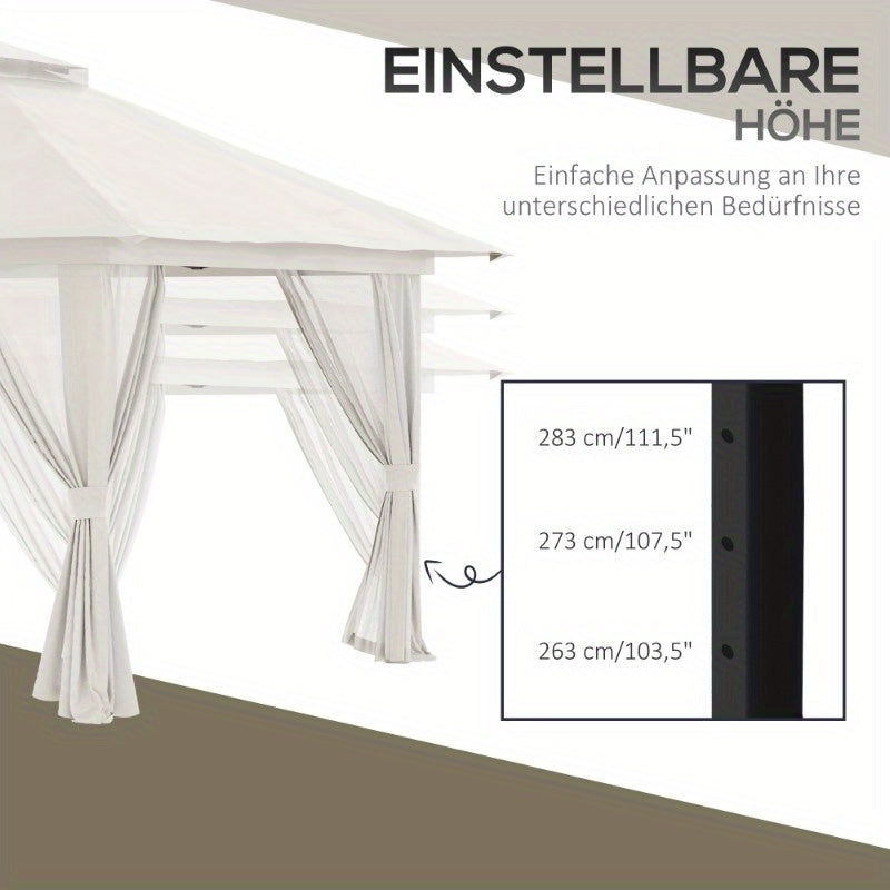 Partytent – Vouwtent – Paviljoen – Easy-Up Tent – Tuintent – 4x4 Meter – UV Bescherming – Verstelbare Hoogte