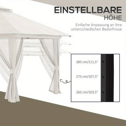 Partytent – Vouwtent – Paviljoen – Easy-Up Tent – Tuintent – 4x4 Meter – UV Bescherming – Verstelbare Hoogte