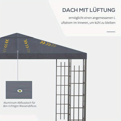 Tuinoverkapping – Tuinkamer – Partytent – Festivaltent – Prieel – Stabiel Stalen Frame – Waterafstotend Polyester 3x3m Grijs