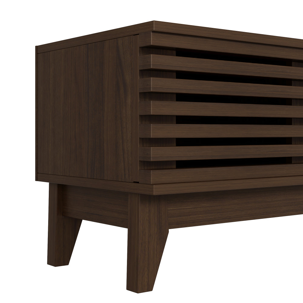 TV Console with One Drawer and Three Doors | Vintage Wood Finish, Metal Construction, Unique Design