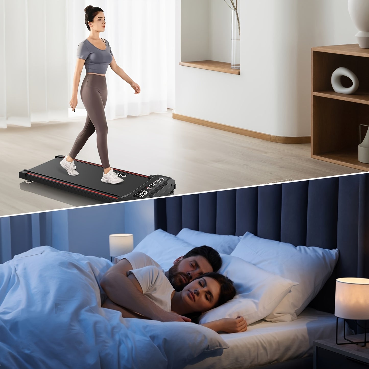 Loopband – Wandelband – Walking Pad – Hardloopband – Treadmill – Opvouwbaar Design – Afstandsbediening en Muziekfunctie – Groot LED Display 37,5x90 cm