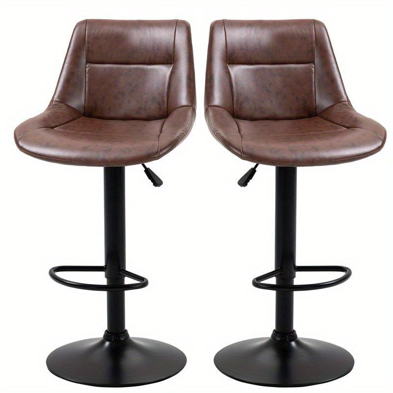 Barstoel – Barkruk – Keukenstoel – Barstoelkruk – Bistrokruk – Verstelbaar in Hoogte – Ergonomisch Design met Zachte Zitting en Rugleuning