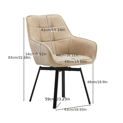 Draaibare Eetkamerstoelen – Eetkamerstoelen Set – Bureaustoelen – Loungestoelen – Stoelen Met Armleuningen – Blauw – 360° Draaibaar – Kunstleer Met Memory Foam Padded Zitting