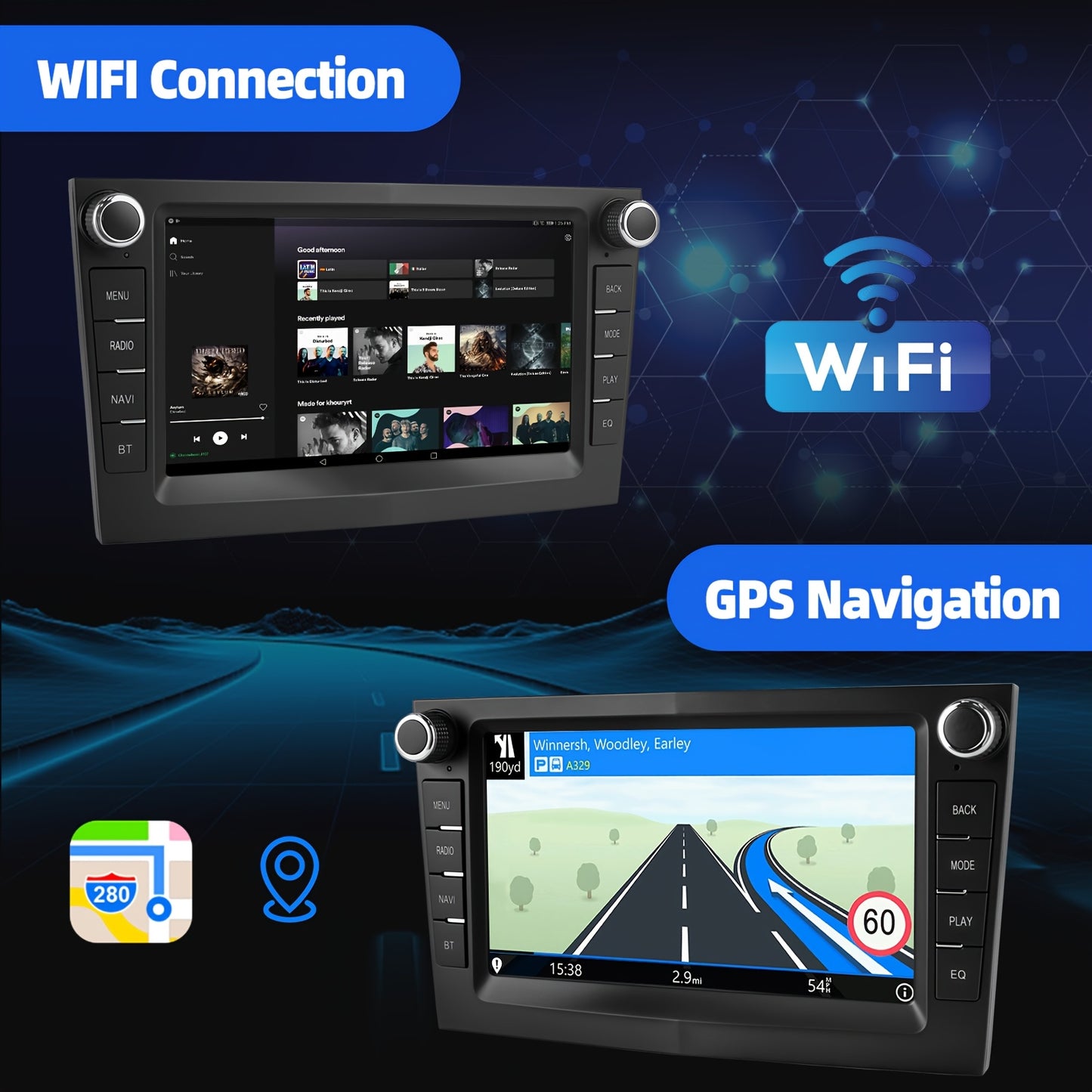 Android Autoradio – Multimedia Unit – Inbouwradio – Auto Stereo – Navigatiesysteem – 7-Inch HD IPS Touchscreen – Wireless CarPlay & AHD Achteruitrijcamera