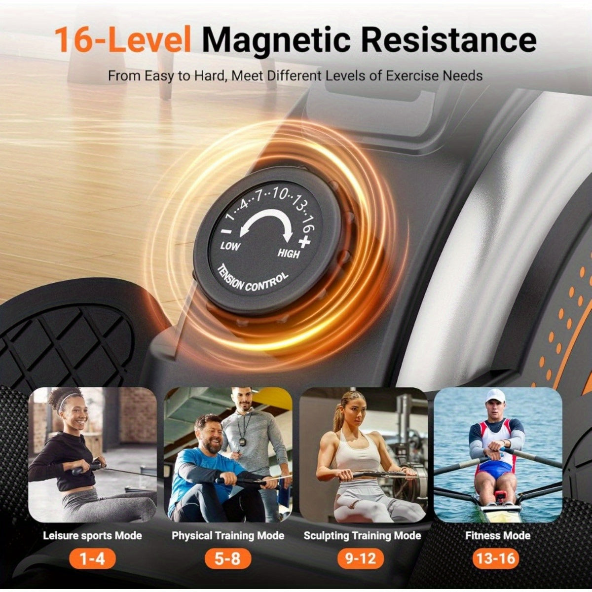 Roeimachine – Roeitrainer – Fitness Roeier – Cardio Machine – Workout Apparatuur – Compact Ontwerp – Duurzaam Wolfraamstaal
