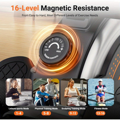 Roeimachine – Roeitrainer – Fitness Roeier – Cardio Machine – Workout Apparatuur – Compact Ontwerp – Duurzaam Wolfraamstaal