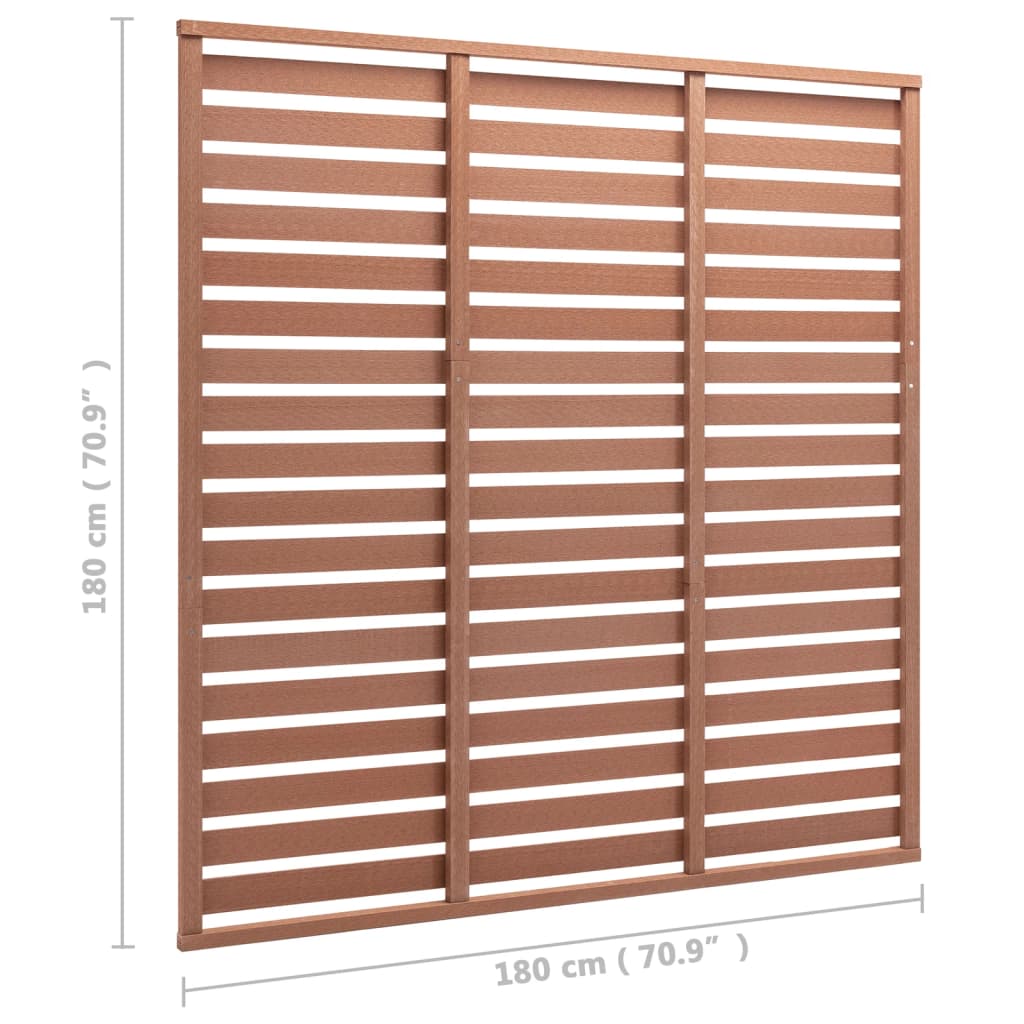 Horizontaal Schuttingpaneel – Tuinscherm – Tuinafscheiding – Houtcomposiet Paneel – Schuttingpaneel Bruin – 180 x 180 cm – Onderhoudsvrij – Weerbestendig