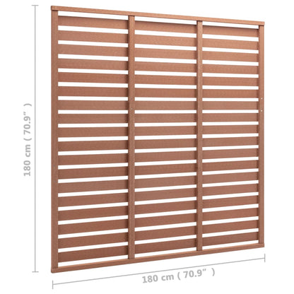 Horizontaal Schuttingpaneel – Tuinscherm – Tuinafscheiding – Houtcomposiet Paneel – Schuttingpaneel Bruin – 180 x 180 cm – Onderhoudsvrij – Weerbestendig