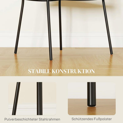 Velvet Eetkamerstoelen – Stoelen – Zitmeubels – Eetkamerstoelen Set – Keuken Stoelen – Comfortabele Rugleuning – Stevige Stalen Poten – Grijs – Compact 57x53x73 cm