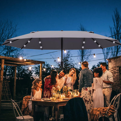 Grote Tuinparasol – Rechthoekige Parasol – Terrasparasol – Balkonparasol – Zwembadparasol – Stevig Stalen Frame – 440x260 cm – Handmatige Slingerbediening – Waterafstotende Stof