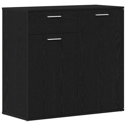 Ladekast – Kommode – Opbergkast – Dressoir – Ladenkast – Mat Zwart Met Gouden Handgrepen – Massief Hout, Volledig Gemonteerd