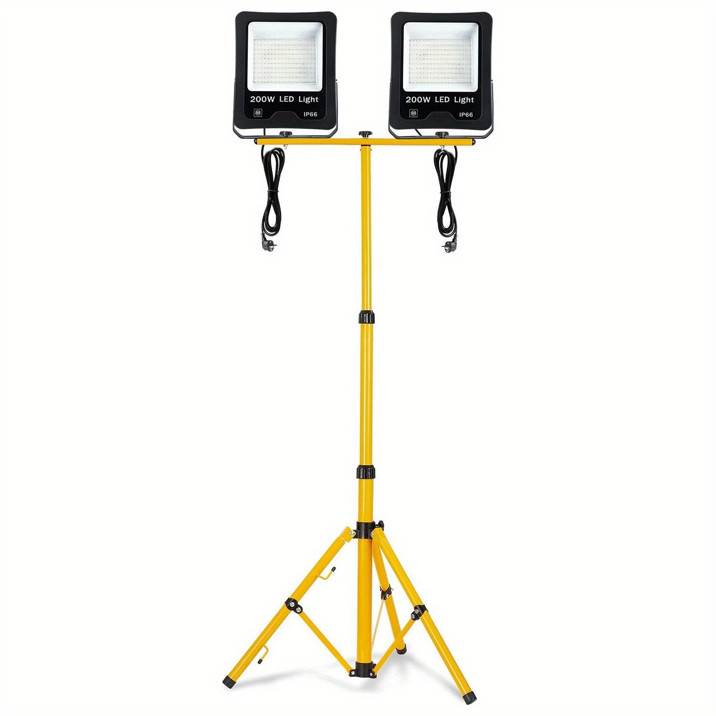 Bouwlamp – Werklamp – Schijnwerper – Floodlight – LED Spot – 200W Vermogen – Warm Wit Licht – Verstelbaar Statief – Robuust Aluminium