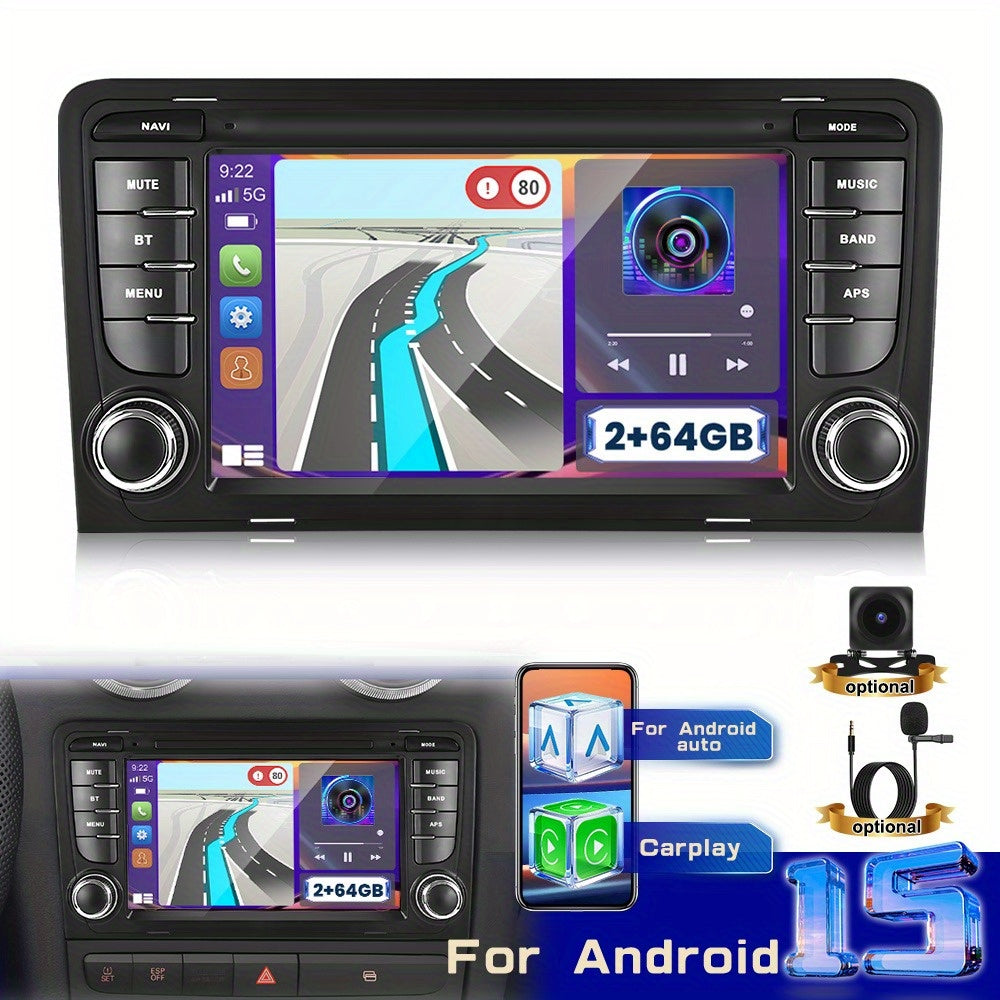 7-inch Autoradio – Auto Stereo – Multimedia Speler – Android Radio – Auto Headunit – Draadloos CarPlay & Android Auto – Android 13 Met GPS en Wifi