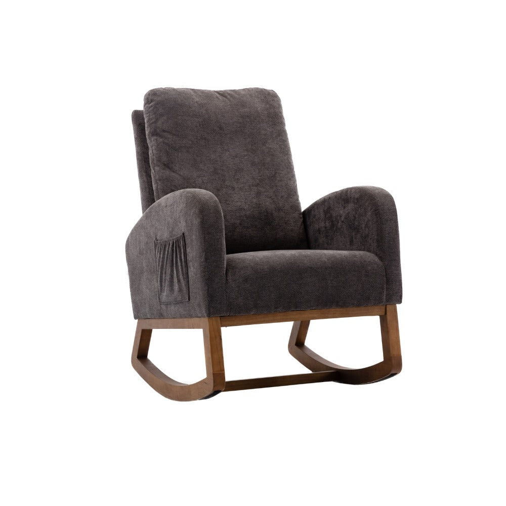Schommelstoel – Schommelfauteuil – Wipstoel – Relaxstoel – Lounge Stoel – Gestoffeerd Met Traagschuim – Stevig Hardhouten Frame