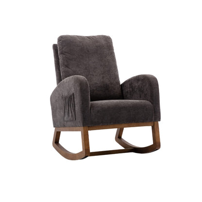 Schommelstoel – Schommelfauteuil – Wipstoel – Relaxstoel – Lounge Stoel – Gestoffeerd Met Traagschuim – Stevig Hardhouten Frame