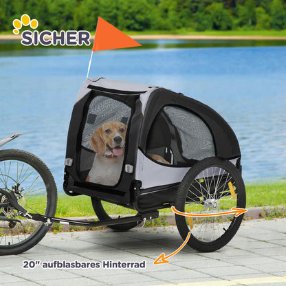 Dog trailer bicycle trailer up to 20kg mesh window, roll-up cover, universal coupling black, 140 x 71 x 83cm dog bike trailer, Pet Transportation, Mesh Window Trailer, Compact Dog Carrier, Reinforced Frame, Breathable Mesh, P