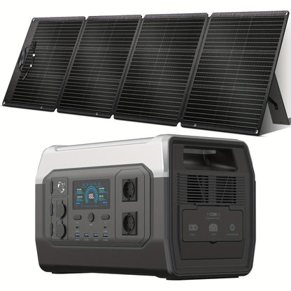 Powerstation – Draagbare Generator – Stroomvoorziening – Noodstroom – Zonne-energie – 1800W Vermogen – Oplaadbare Lithiumbatterij – Europees Stekkertype – Variant XP1000_1800W+SPC200