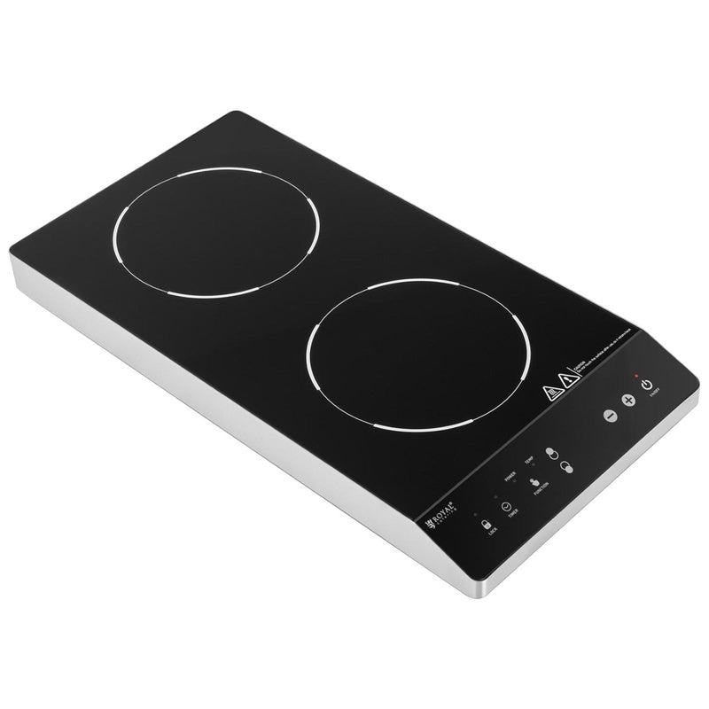 Inductiekookplaat – Inductieplaat – Elektrische Kookplaat – Inbouwkookplaat – Vrijstaande Kookplaat – 2 Kookzones 22 cm – 1800W Vermogen – LED Display