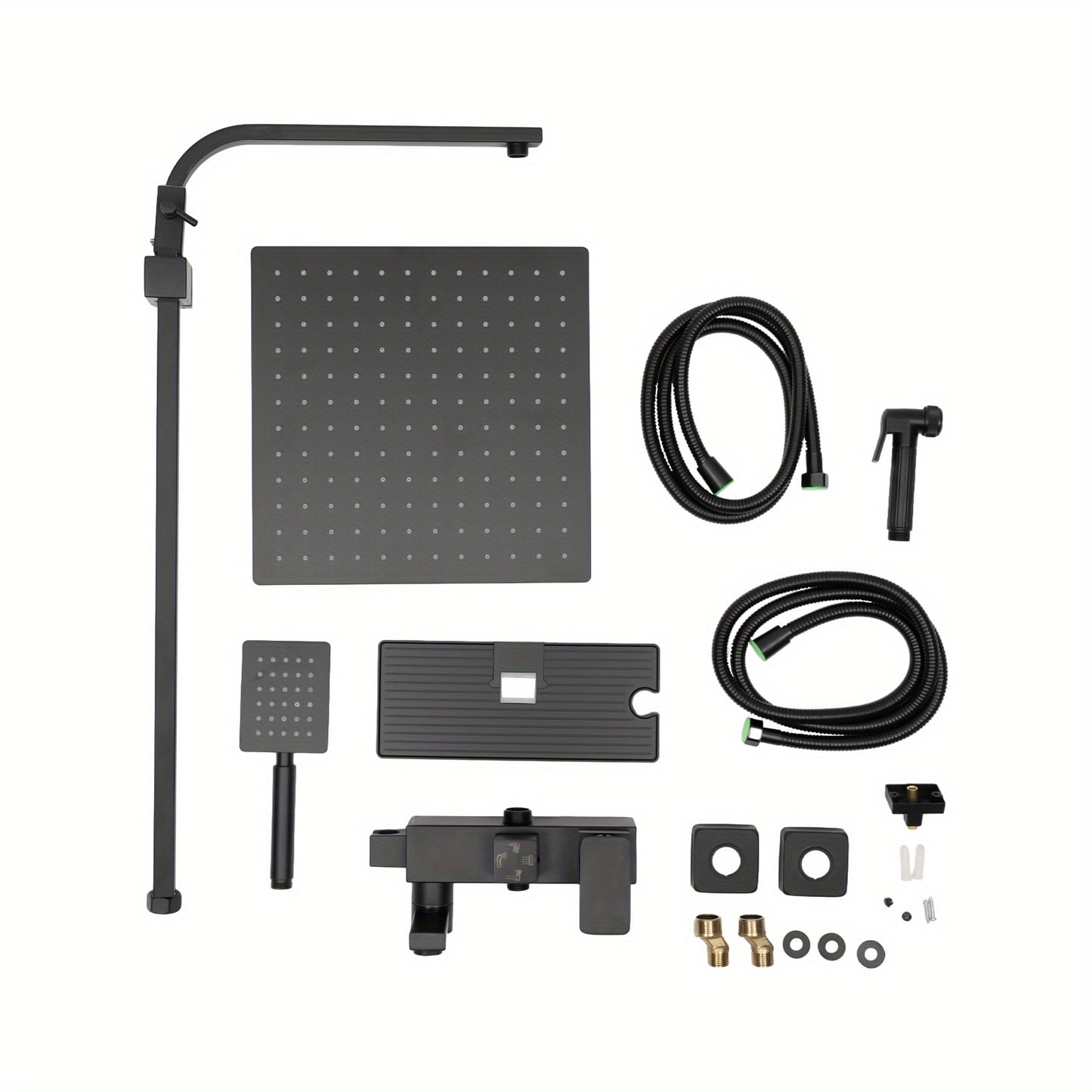 TOOL1SHOOO 30x30cm Modern Rain Shower System High Pressure Shower Set With 4 Spout Modes, Adjustable Height And Stainless Steel Hose For A Spa-like Experience