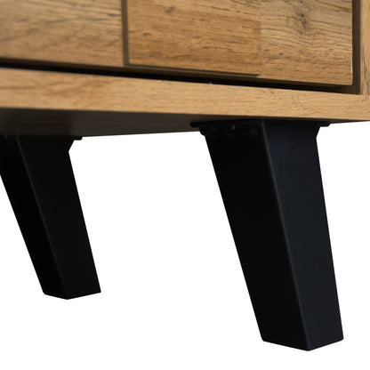 TV-Meubel – Tv-Kast – Mediameubel – Dressoir – Houten Meubel – Natuurlijk Hout – 160 cm Breed – 2 Deuren & 2 Open Vakken