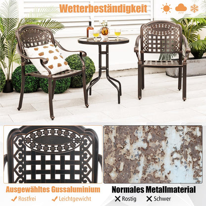 Aluminium Tuinstoelen Set – Tuinstoel Met Armleuning – Stapelbare Tuinstoelen – Balkon Stoelen – Patio Stoelen – Weerbestendig Aluminium – Stapelbaar & Ruimtebesparend