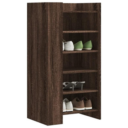 Modern Brown Oak Wood Shoe Cabinet with Multiple Shelves – Sturdy, Moisture-Resistant Storage for Living Rooms, Bedrooms, and Entryways, Shoe Storage Organizer
