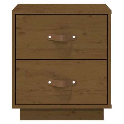 Bedside tables 2 st 40x34x45cm Solid grenenwood honingbruin Removable, suitable for indoor use and suitable for all seasons