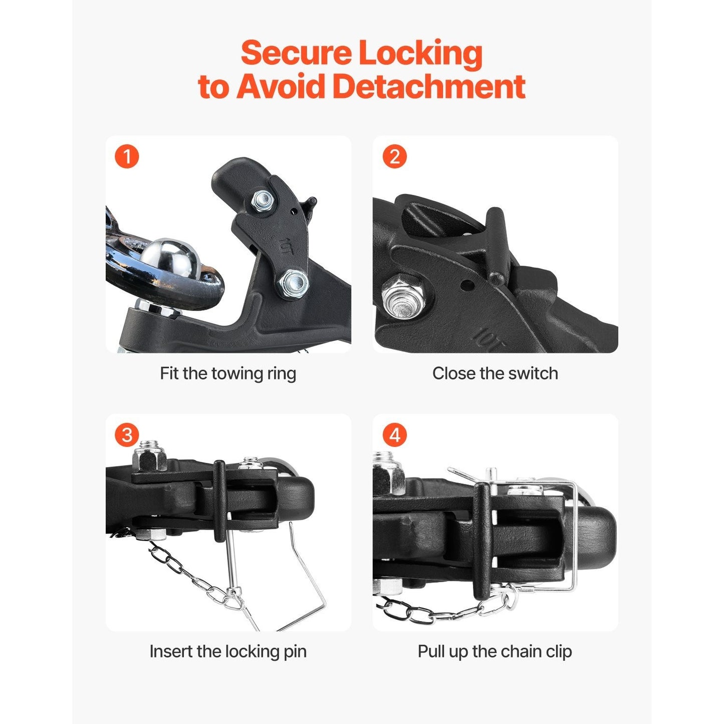 Pintle Hitch – Aanhangerkoppeling – Trekhaak – Koppeling – Haak – Hoogwaardig Staal – Maximaal Trekvermogen 9070 kg