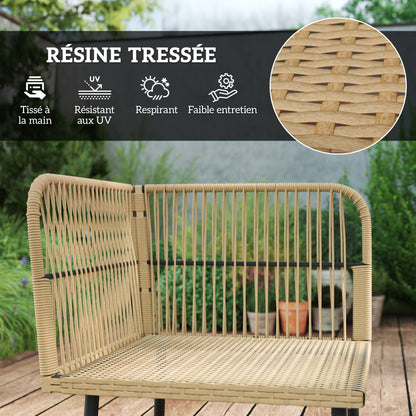 Tuinset 5-Zits – Loungeset – Balkonmeubels – Verandameubel – Buitenbank – Weerbestendig Stalen Frame – Comfortabele Waterafstotende Kussens – Natuurlijke Houtlook