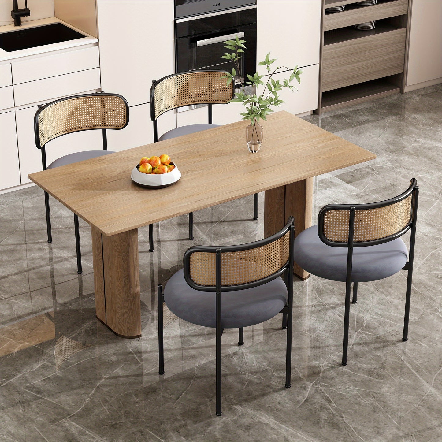 Eetkamerstoelen – Stoelen – Zitstoelen – Lounge Stoelen – Stoelen Set – Modern Minimalistisch – Set Van 4 – Met Stabiele Metalen Poten – Comfortabel En Duurzaam – Grijs