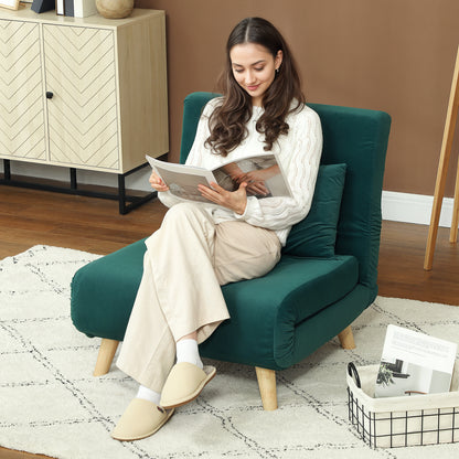 Relaxfauteuil – Slaapfauteuil – Relaxstoel – Ligstoel – Donkergroen – Verstelbare Rugleuning – Stevig Metalen Frame tot 120 kg
