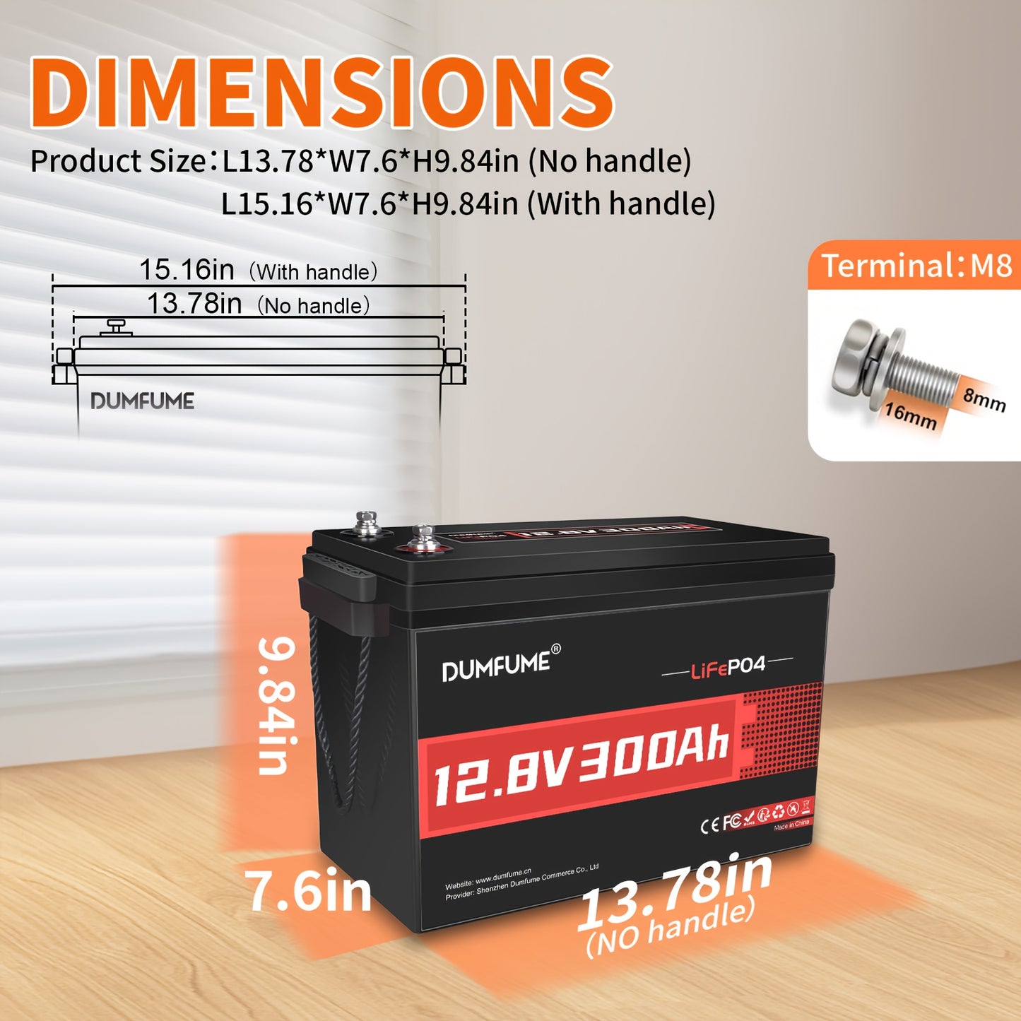 Lithium Accu – Lithium Batterij – LiFePO4 Accu – Lithium Batterij Pack – Lithium Ion Accu – 12V 300Ah Hoogcapaciteit – Ingebouwd BMS Met Veiligheidsbescherming