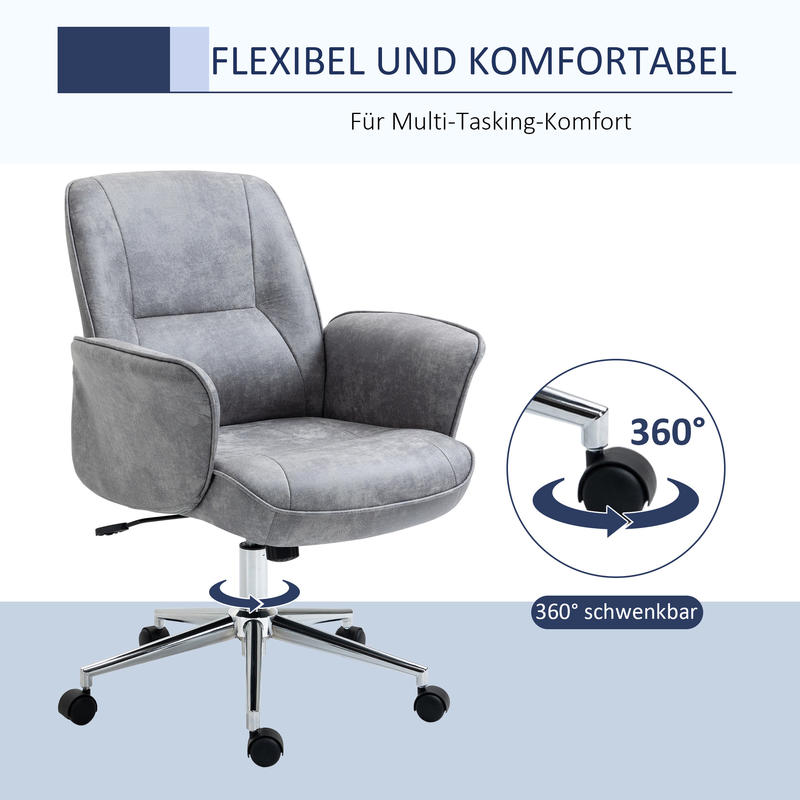Ergonomische Bureaustoel – Bureaustoel – Werkstoel – Draaistoel – Schommelstoel – Hoogte Verstelbaar – Schommelfunctie – Microfiber Bekleding – Max. Draagkracht 120 kg