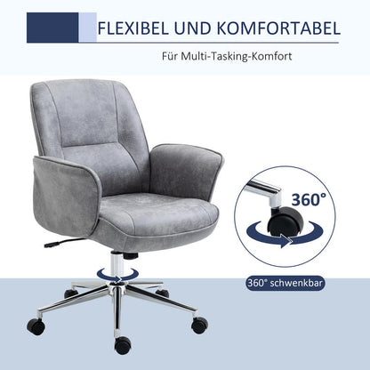Ergonomische Bureaustoel – Bureaustoel – Werkstoel – Draaistoel – Schommelstoel – Hoogte Verstelbaar – Schommelfunctie – Microfiber Bekleding – Max. Draagkracht 120 kg