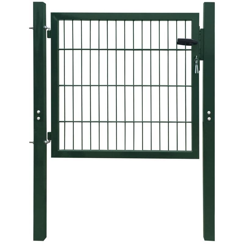 Metalen Tuinpoort – Tuinafscheiding – Tuinhek – Erfafscheiding – Buitenhek – Groen – Weerbestendig Metaal – 105x150 cm – Eenvoudig Ophangsysteem