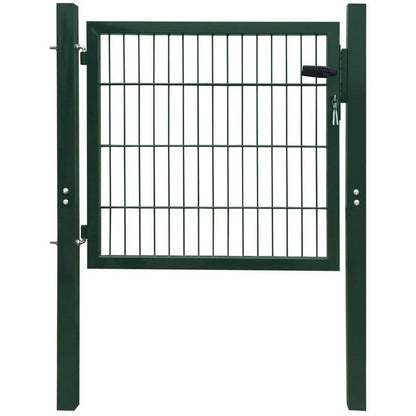 Metalen Tuinpoort – Tuinafscheiding – Tuinhek – Erfafscheiding – Buitenhek – Groen – Weerbestendig Metaal – 105x150 cm – Eenvoudig Ophangsysteem