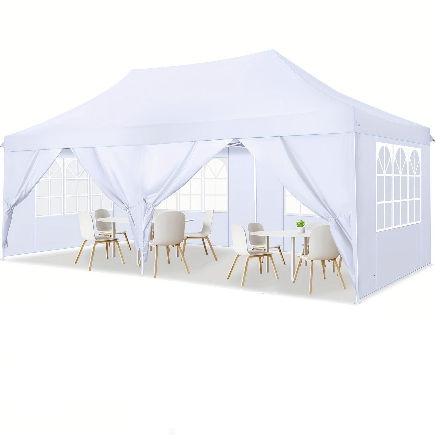 Partytent – Tuintent – Paviljoen – Feesttent – Overkapping – Pop-Up – 3x2 Meter – Met 6 Afneembare Zijwanden – Stevig Legering Frame