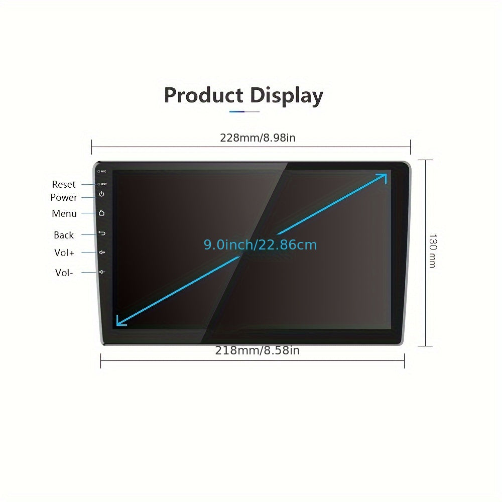 Autoradio – Auto Multimedia Speler – Car Stereo – 2 DIN Radio – Auto Entertainment – 9 Inch Touchscreen – Android 13 – Draadloze CarPlay & Achteruitrijcamera
