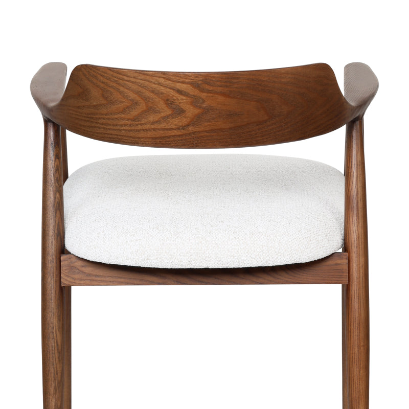 Fauteuil – Kuipstoel – Armstoel – Relaxstoel – Loungestoel – Mid-Century Design – Walnoot en Wit Essenhout – Comfortabele Foam Zitting met Textuurbekleding