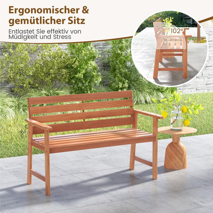 Tuinbank – Buitenbank – Balkontafel – Parkbank – Houten Bank – Hardhouten 2-Zits – Weerbestendig – 120,5 x 64 x 84 cm