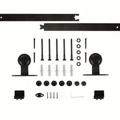Schuifdeursysteem – Schuifdeurset – Deurbeslag – Schuifrail – Vloergeleider – Carbonstaal – 183 cm Rail – Max. 100 kg Draagvermogen