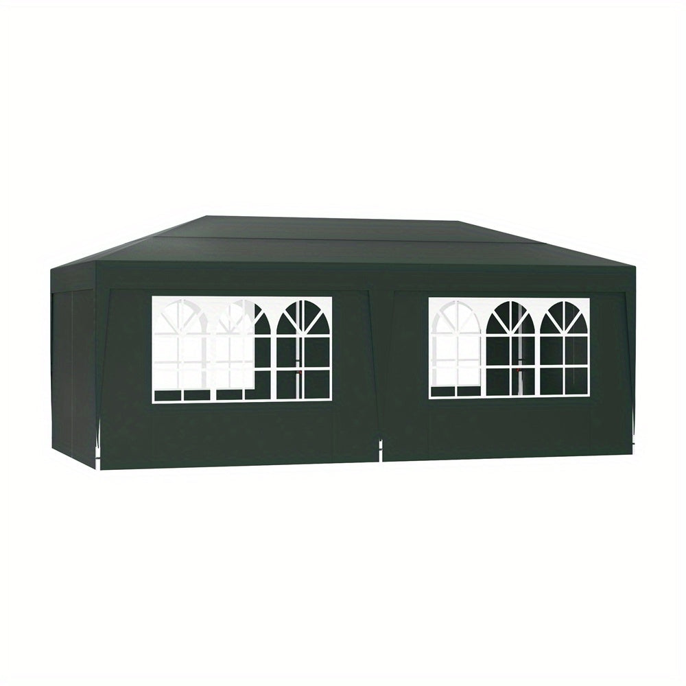 Tuinpaviljoen 3x6 m – Tuinoverkapping – Partytent – Balkonkap – Zonnescherm – Met Zijwanden – Verstelbare Hoogte – Stevig & Compact Opvouwbaar - Groen