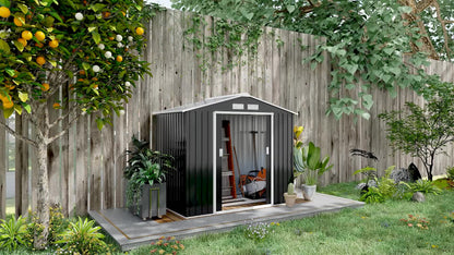 Tuinkast – Tuinberging – Tuinhuis – Tuinopslag – Tuinloods – Grijs Stalen Tuinkast – 2,5 m² Opbergruimte – Ventilatie & Dubbele Deur Met Slot